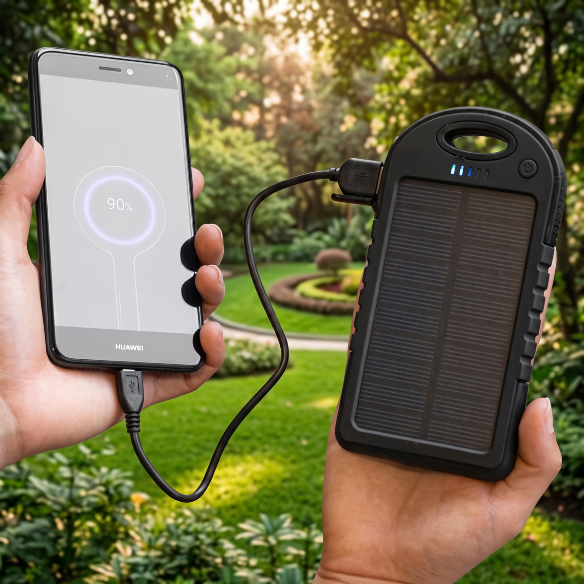 Power Bank Solar  Energía Siempre Contigo  Carga tu celular donde estés, incluso cuando no tengas un tomacorriente cerca.
