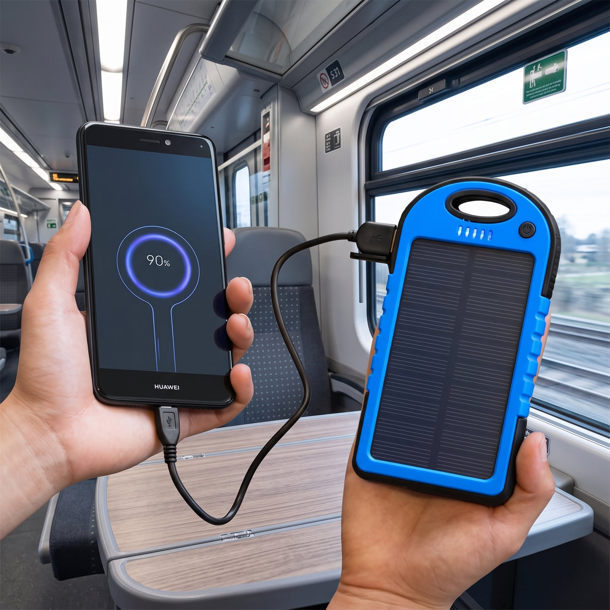 Power Bank Solar  Energía Siempre Contigo  Carga tu celular donde estés, incluso cuando no tengas un tomacorriente cerca.